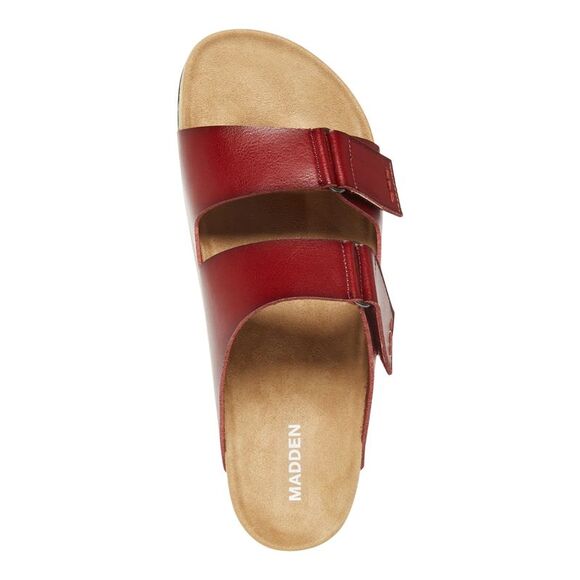 MADDEN Mens Maroon Double Straps Footbed Tisson Round Toe Sandals Shoes 13 - Picture 3 of 4